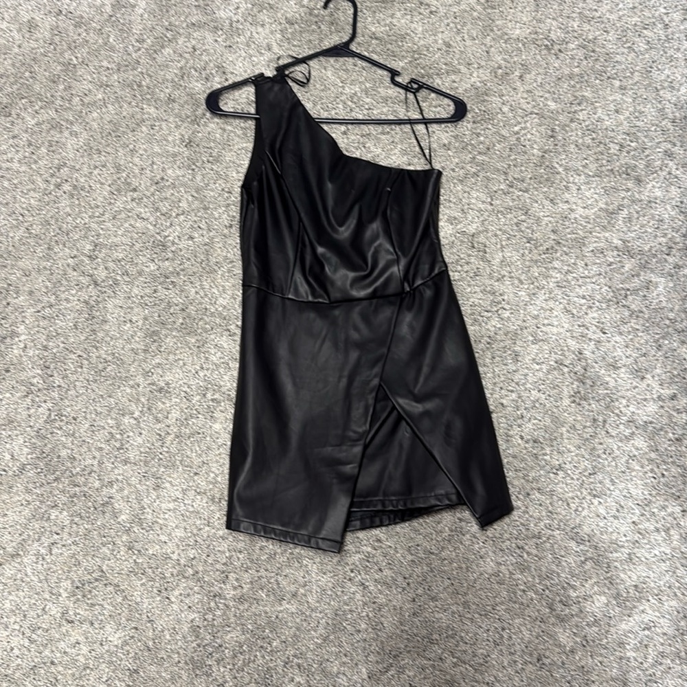 Off the shoulder Faux Leather romper size small